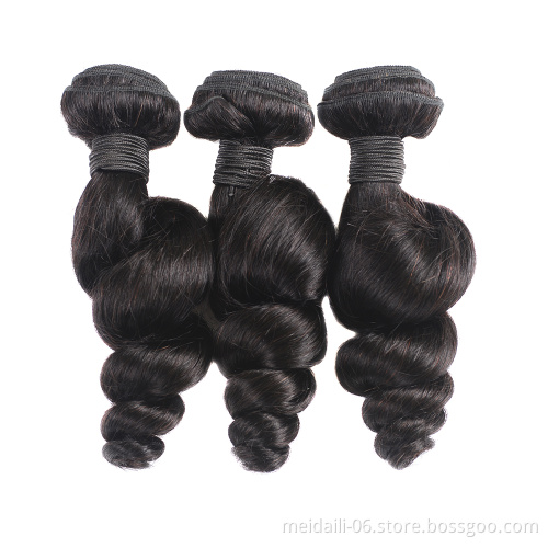High quality loose wave virgin peruvian hair weaving bundles 100% remy human hair extension